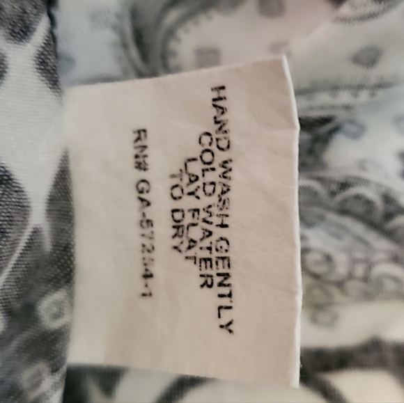 FROM THE HEART | Women's multi-color & pattern cascade-hem dress. Size medium. - Picture 6 of 6